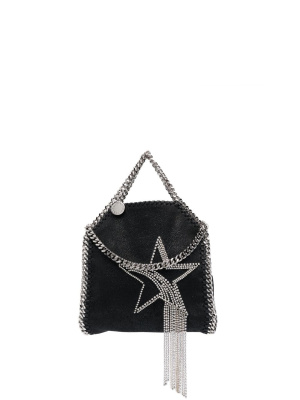 

Fringed crystal-star tote bag, Stella McCartney Fringed crystal-star tote bag