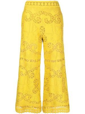 

Cropped pointelle lace trousers, Valentino Garavani Cropped pointelle lace trousers