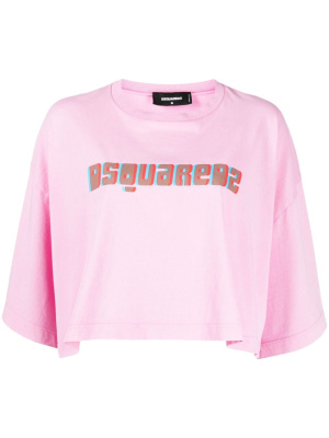

Logo-print cropped cotton T-shirt, Dsquared2 Logo-print cropped cotton T-shirt