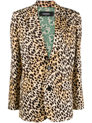 

Leopard-print single-breasted blazer, Dsquared2 Leopard-print single-breasted blazer