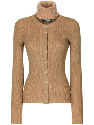 

Ribbed roll-neck cardigan, Dolce & Gabbana Ribbed roll-neck cardigan