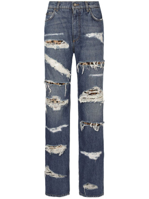 

Distressed-effect straight-leg jeans, Dolce & Gabbana Distressed-effect straight-leg jeans