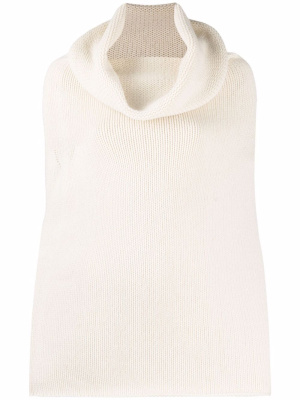 

Roll-neck knitted poncho, Ann Demeulemeester Roll-neck knitted poncho
