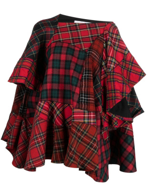 

Tartan-check asymmetric blouse, Comme des Garçons TAO Tartan-check asymmetric blouse