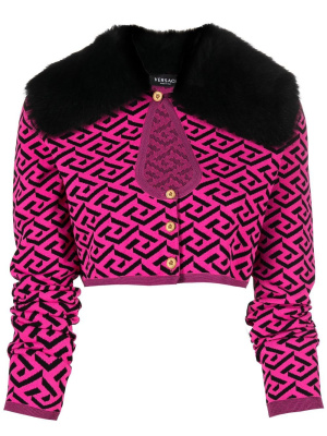 

Embroidered cropped cardigan, Versace Embroidered cropped cardigan