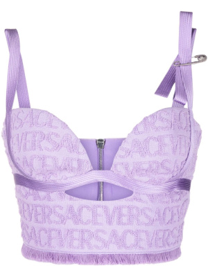 

Allover-jacquard bustier top, Versace Allover-jacquard bustier top