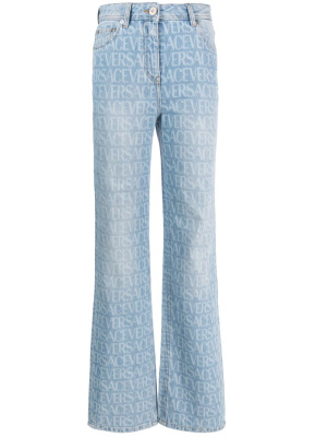 

Allover-print wide-leg jeans, Versace Allover-print wide-leg jeans