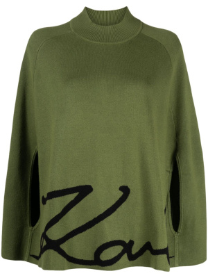 

Karl Signature fine-knit cape, Karl Lagerfeld Karl Signature fine-knit cape