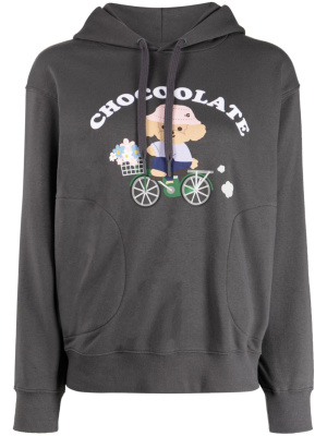 

Graphic-print drawstring hoodie, CHOCOOLATE Graphic-print drawstring hoodie