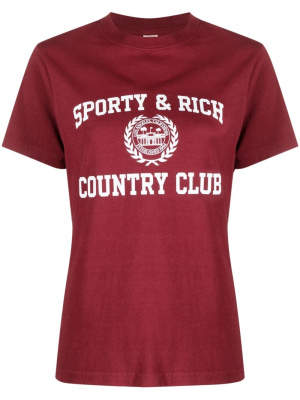 

Logo-print cotton T-shirt, Sporty & Rich Logo-print cotton T-shirt