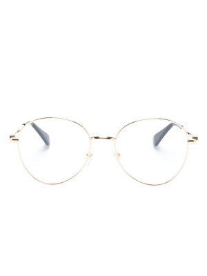 

Logo-engraved round-frame glasses, Cartier Eyewear Logo-engraved round-frame glasses