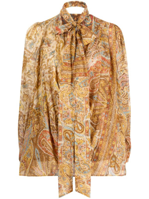 

Sensory paisley-print billow-sleeve blouse, ZIMMERMANN Sensory paisley-print billow-sleeve blouse