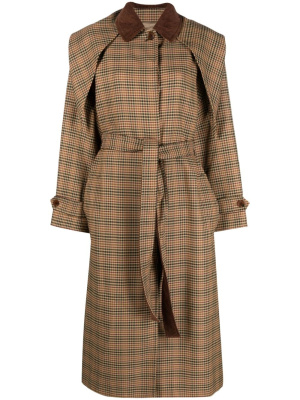 

Prince of Wales-pattern belted trench coat, Kenzo Prince of Wales-pattern belted trench coat