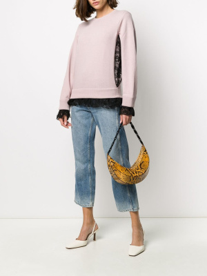 

Lace-trimmed crew neck jumper, Valentino Garavani Lace-trimmed crew neck jumper