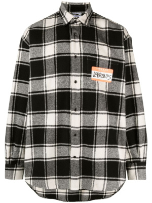 

Logo-appliqué plaid shirt, VETEMENTS Logo-appliqué plaid shirt