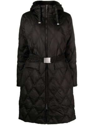 

Hooded belted quilted coat, Lauren Ralph Lauren Hooded belted quilted coat