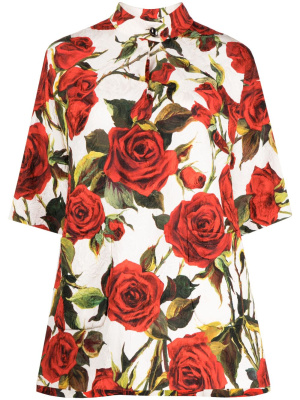 

Rose-print jacquard blouse, Dolce & Gabbana Rose-print jacquard blouse
