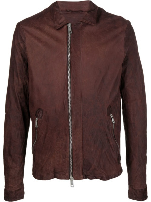 

Crease-effect leather jacket, Giorgio Brato Crease-effect leather jacket