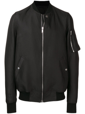 

Bomber jacket with rib collar, Rick Owens Bomber jacket with rib collar