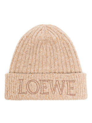 

Logo-embroidered ribbed-knit beanie, LOEWE Logo-embroidered ribbed-knit beanie