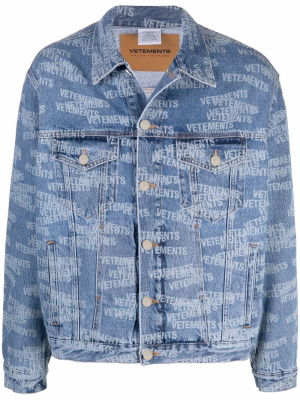 

Logo-print denim jacket, VETEMENTS Logo-print denim jacket
