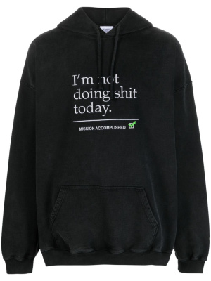 

Text-print cotton hoodie, VETEMENTS Text-print cotton hoodie