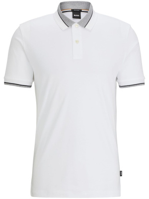 

Striped tipping cotton polo shirt, BOSS Striped tipping cotton polo shirt
