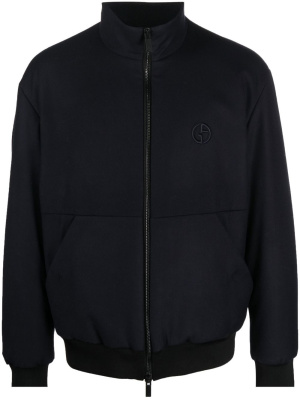 

Embroidered-logo zip-up jacket, Giorgio Armani Embroidered-logo zip-up jacket