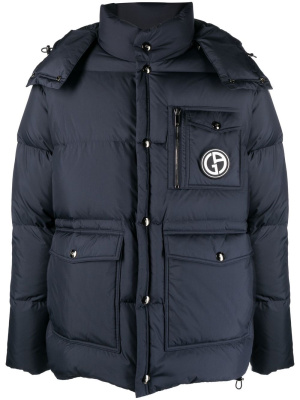 

Logo-patch padded jacket, Giorgio Armani Logo-patch padded jacket
