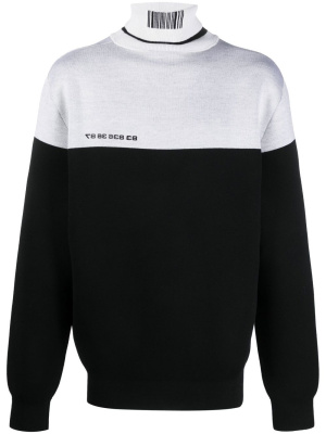 

Barcode logo colour-block jumper, VTMNTS Barcode logo colour-block jumper