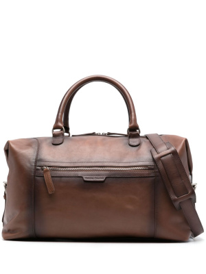 

Logo-engraved distressed leather holdall, Officine Creative Logo-engraved distressed leather holdall