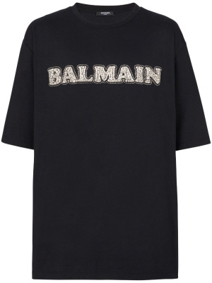 

Logo-embroidered cotton T-shirt, Balmain Logo-embroidered cotton T-shirt