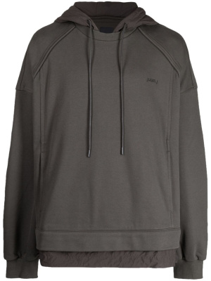 

Logo-embroidered cotton hoodie, Juun.J Logo-embroidered cotton hoodie