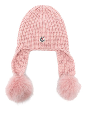 

Logo-patch pompom beanie, Moncler Logo-patch pompom beanie
