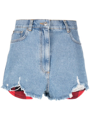 

High-rise cotton denim shorts, MOSCHINO JEANS High-rise cotton denim shorts