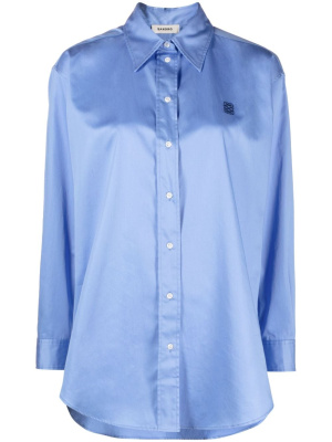 

Logo-embroidered cotton shirt, SANDRO Logo-embroidered cotton shirt