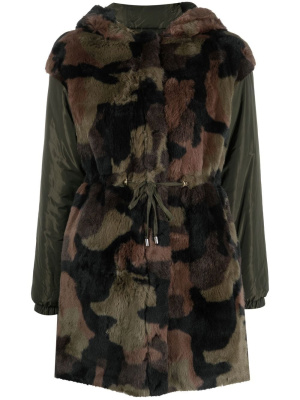 

Camouflage-pattern faux fur jacket, LIU JO Camouflage-pattern faux fur jacket