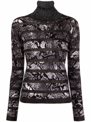 

Metallic-thread snake-print jumper, LIU JO Metallic-thread snake-print jumper