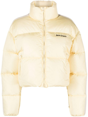 

Logo-embroidered puffer jacket, Palm Angels Logo-embroidered puffer jacket