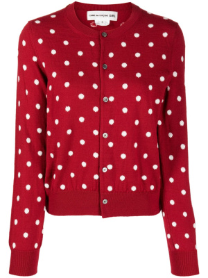 

Intarsia-knit polka-dot cardigan, Comme Des Garçons Girl Intarsia-knit polka-dot cardigan