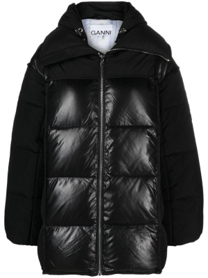 

Hooded padded jacket, GANNI Hooded padded jacket