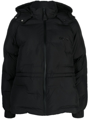 

Logo-appliqué puffer jacket, GANNI Logo-appliqué puffer jacket