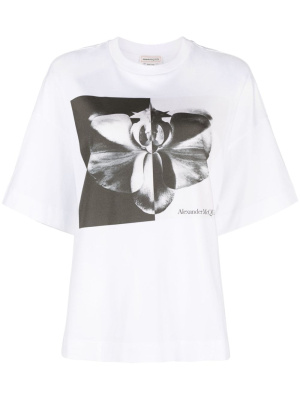 

Photographic Orchid-print T-shirt, Alexander McQueen Photographic Orchid-print T-shirt