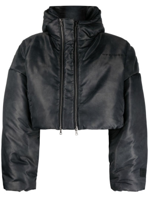 

Logo-embroidered cropped puffer jacket, Y/Project Logo-embroidered cropped puffer jacket