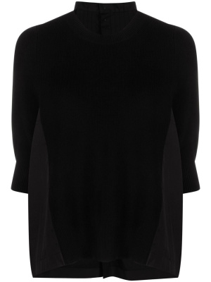 

Panelled crew-neck top, Sacai Panelled crew-neck top