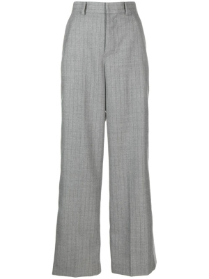 

Pinstriped wide-leg wool trousers, Sacai Pinstriped wide-leg wool trousers