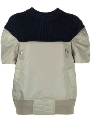 

Two-tone panelled padded top, Sacai Two-tone panelled padded top