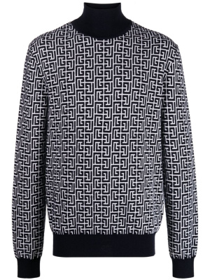 

Monogram-jacquard wool jumper, Balmain Monogram-jacquard wool jumper