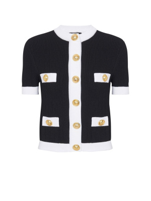 

Short-sleeve cropped cardigan, Balmain Short-sleeve cropped cardigan