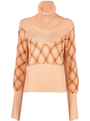 

Argyle-knit roll-neck jumper, Kiko Kostadinov Argyle-knit roll-neck jumper